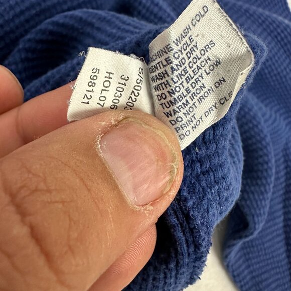 Gap Mens Blue Waffle Knit Long Sleeve Athletic Fit Shirt Size Medium Cotton - Picture 6 of 6